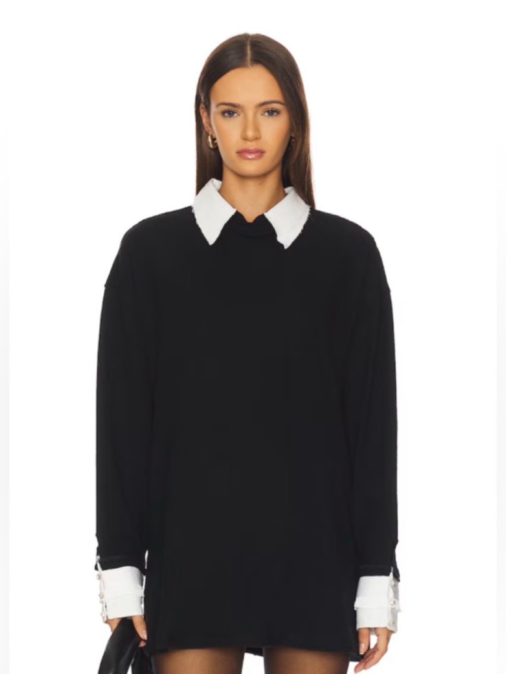 Free People Gianna Twofer in Black Combo Size Medium Retail $148 - Picture 3 of 15